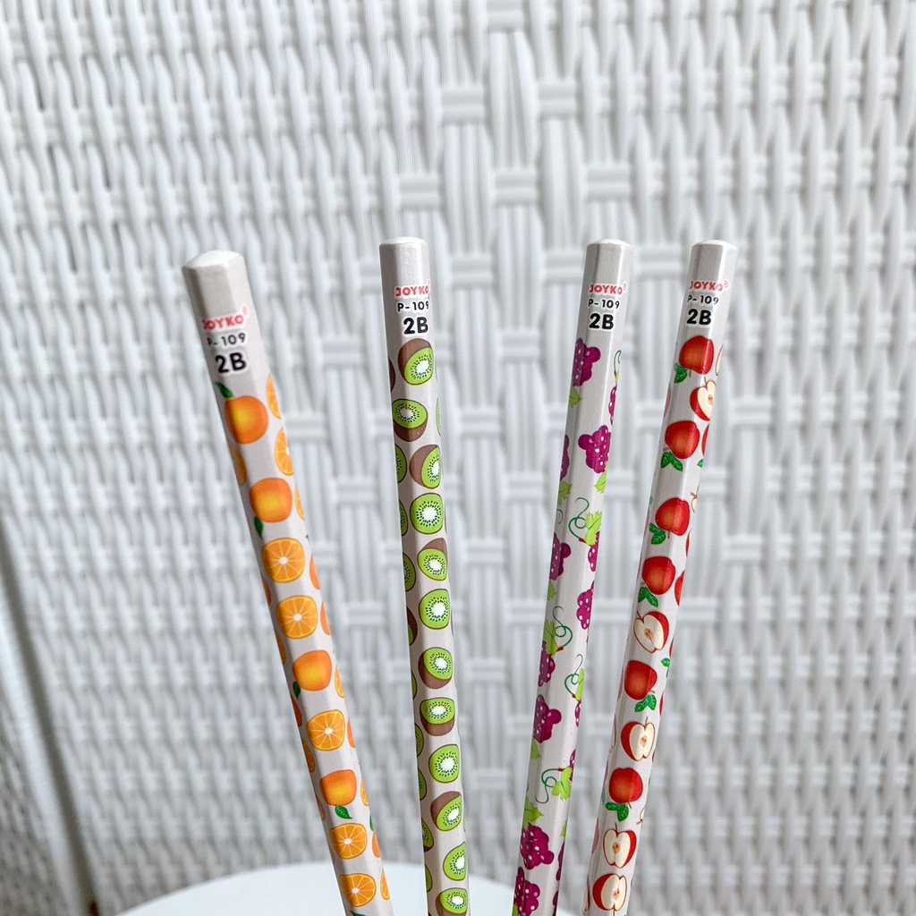 PENSIL JOYKO 2B BATANG KAYU READY 3 MOTIF MODEL WARNA IMPORT TERMURAH ALAT TULIS SEKOLAH ANAK KUALITAS PREMIUM