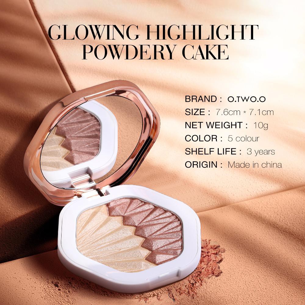 (READY &amp; ORI) O.Two.O Otwoo 2 In 1 Highlighter Palette Shimmer 1001 5 Warna Opal Mermaid Rosy