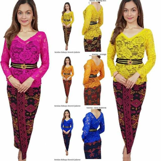 Setelan Kebaya Bali Strech Sabrina Motif Juliete