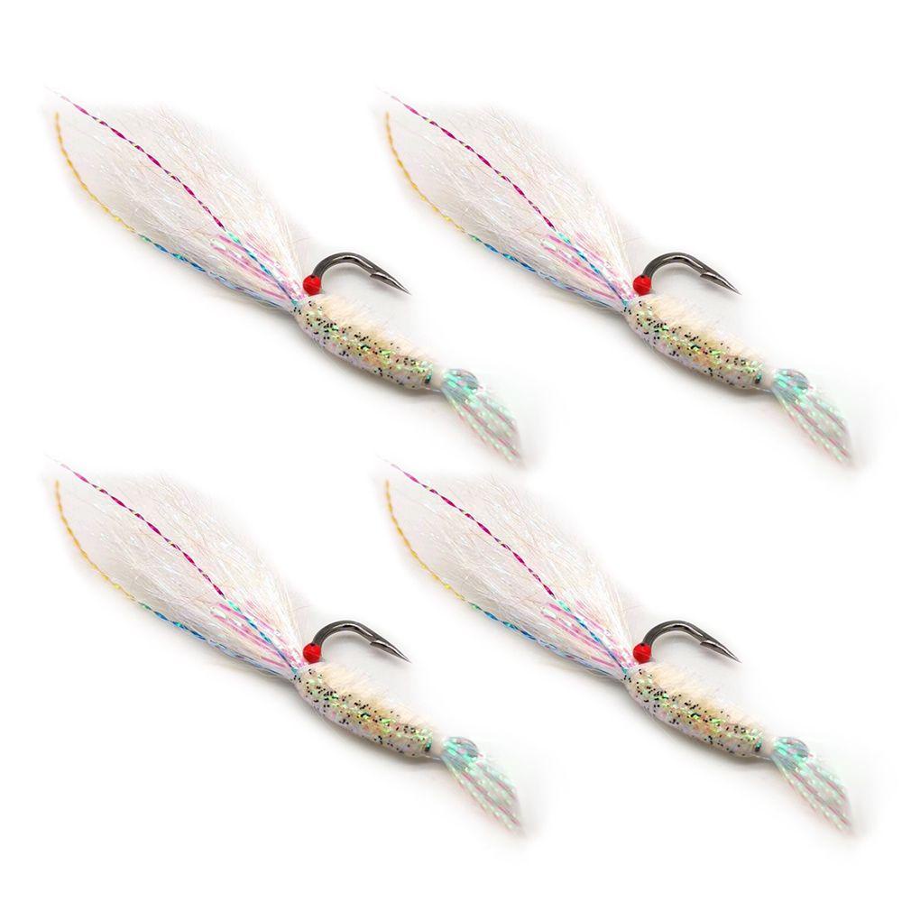 Preva 4pcs Kait Udang DIY Alat Pancing Luminous Winter Fishing Flies Lures