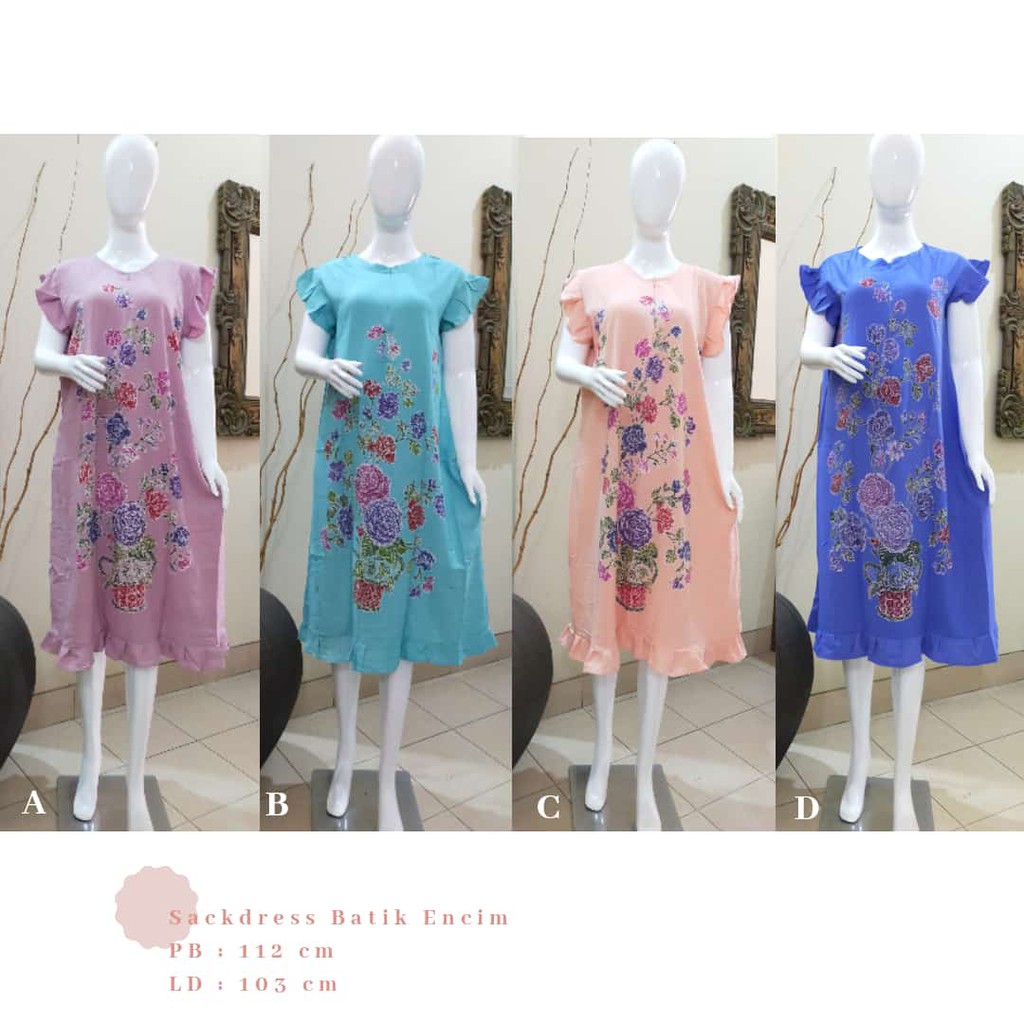 SACKDRESS BATIK ENCIM/ DASTER / DASTER TIDUR / DASTER BUSUI / HOME DRESS