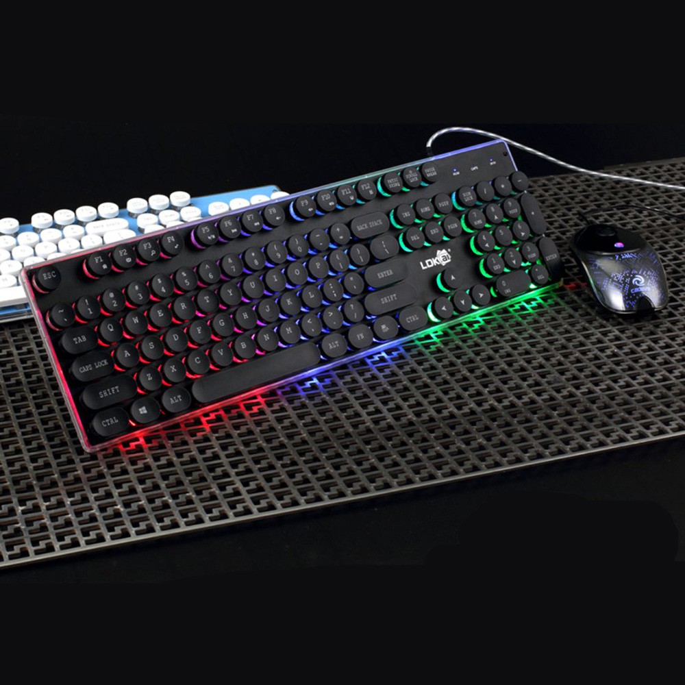 LDKAI Retro Punk Semi Mechanical Keyboard RGB with + Mouse GT800 Black