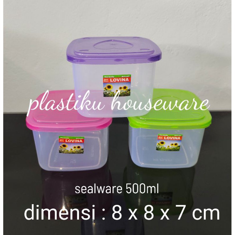Toples Plastik Sealware 500ml Toples Segi Toples Kotak Toples Murah Toples Lebaran Serbaguna