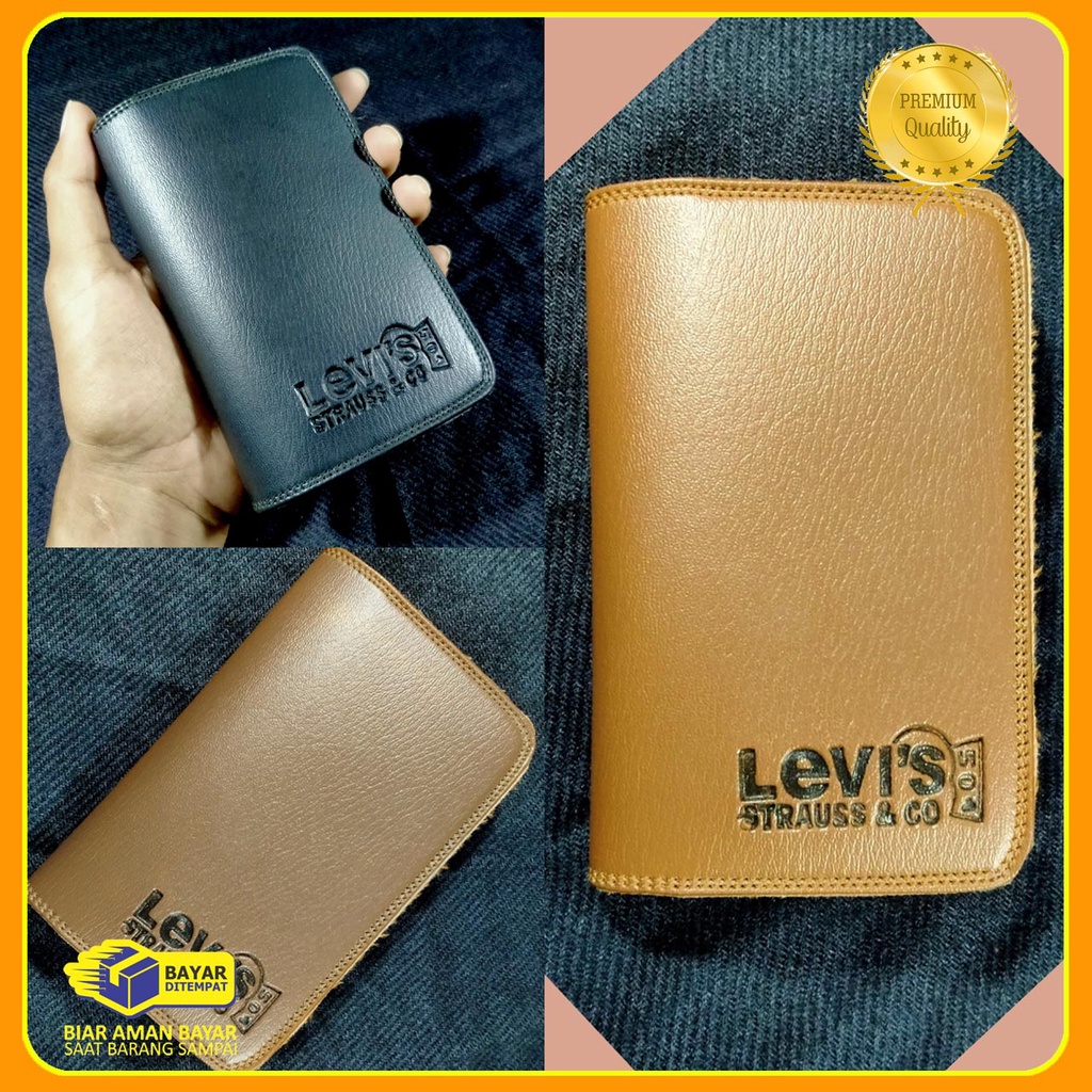 Fashion Dompet Pria 3/4 levis Bahan Kulit sintetik premium