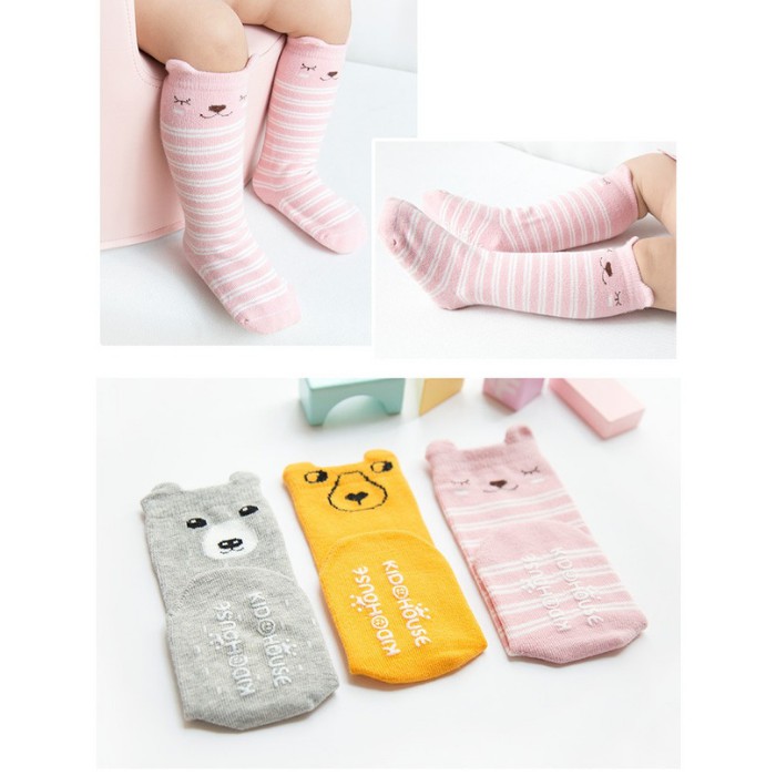 [1KG 35PCS] LBS Kaos Kaki Korea Bayi Lucu Panjang PREMIUM / Kaos Kaki Anti Slip Panjang