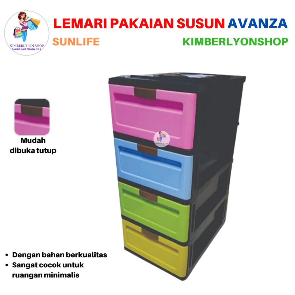 Lemari Pakaian Susun Laci Plastik avanza serbaguna 861 Sunlife