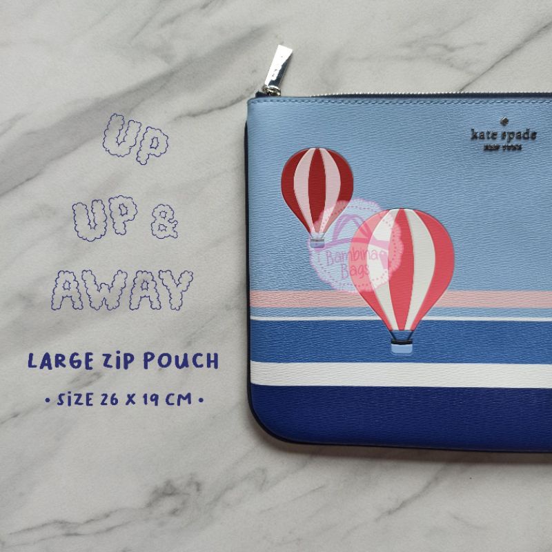 Kate Spade Large Zip Pouch Up Up Away