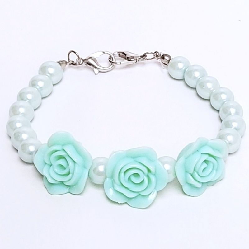 KONEKTOR MASKER HIJAB MUTIARA, PENGAIT MASKER HIJAB MUTIARA-Hijau Mint