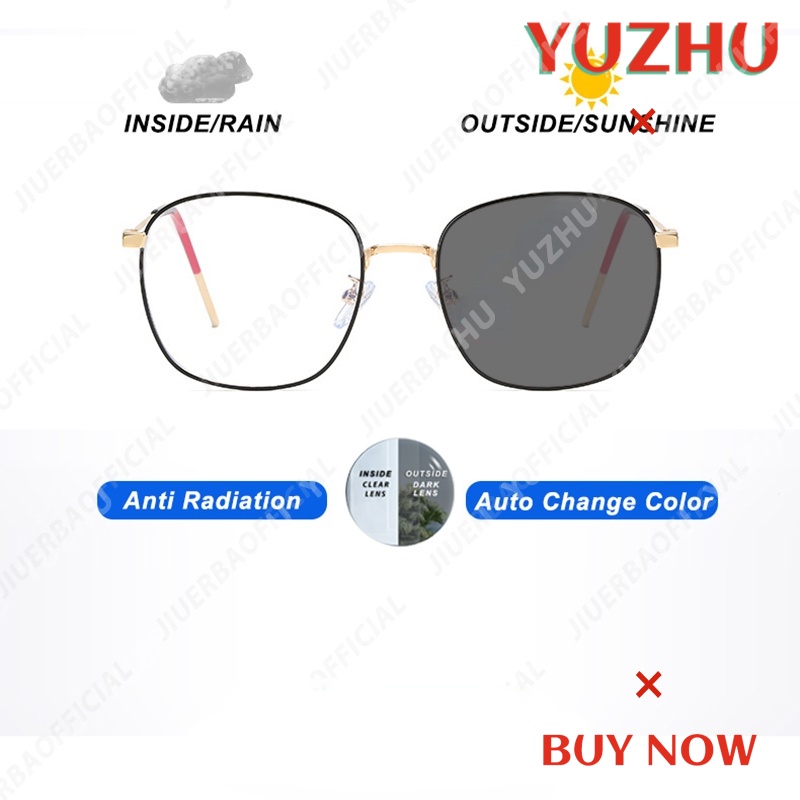 (YUZHU) TERSEDIA &amp; COD Frame Kacamata Anti Radiasi Wanita Kaca Mata Photochromic Retro Gaya Cewek Eyeglasses