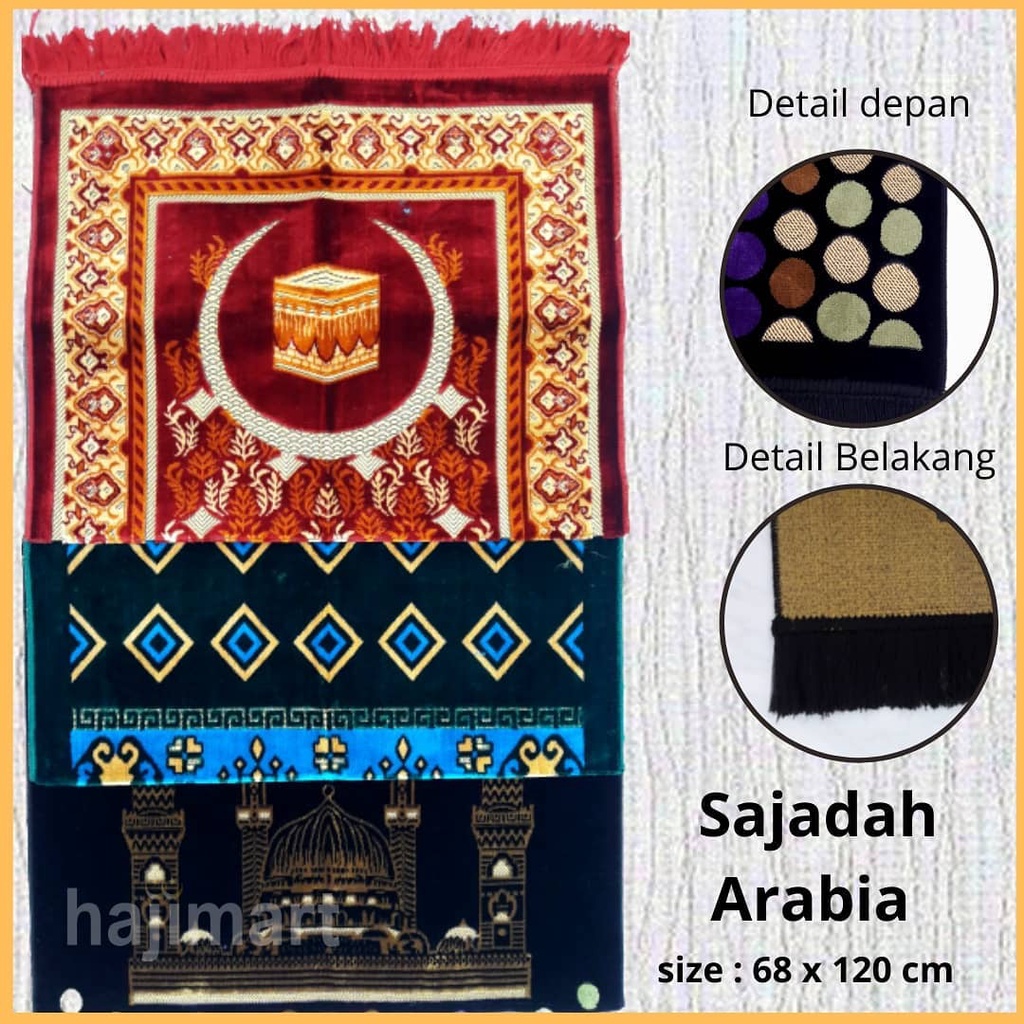 Sajadah Arabia/ Sajadah Arabia Besar/ Sajadah Bludru Tebal 118 x 52cm