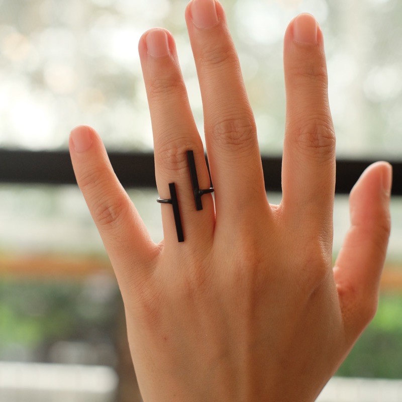 Double Line Black ring