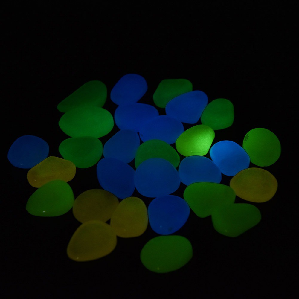 Batu Hias Dekorasi Taman dan Aquarium Glow in The Dark Menyala Mix Warna