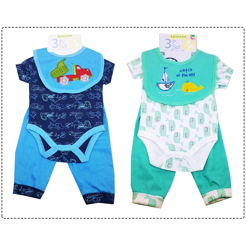 CUCI GUDANG! Sleepsuit Jumper Slaber Bayi 3in1 Set CarterLove, Payifang Import SNI