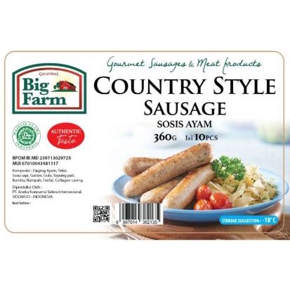 

BIG FARM COUNTRY STYLE SAUSAGE 360GR (10pcs) - F0378