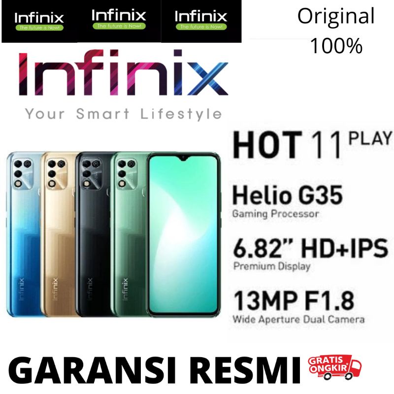 INFINIX HOT 11PLAY RAM 3/32GB,4/64GB GARANSI RESMI