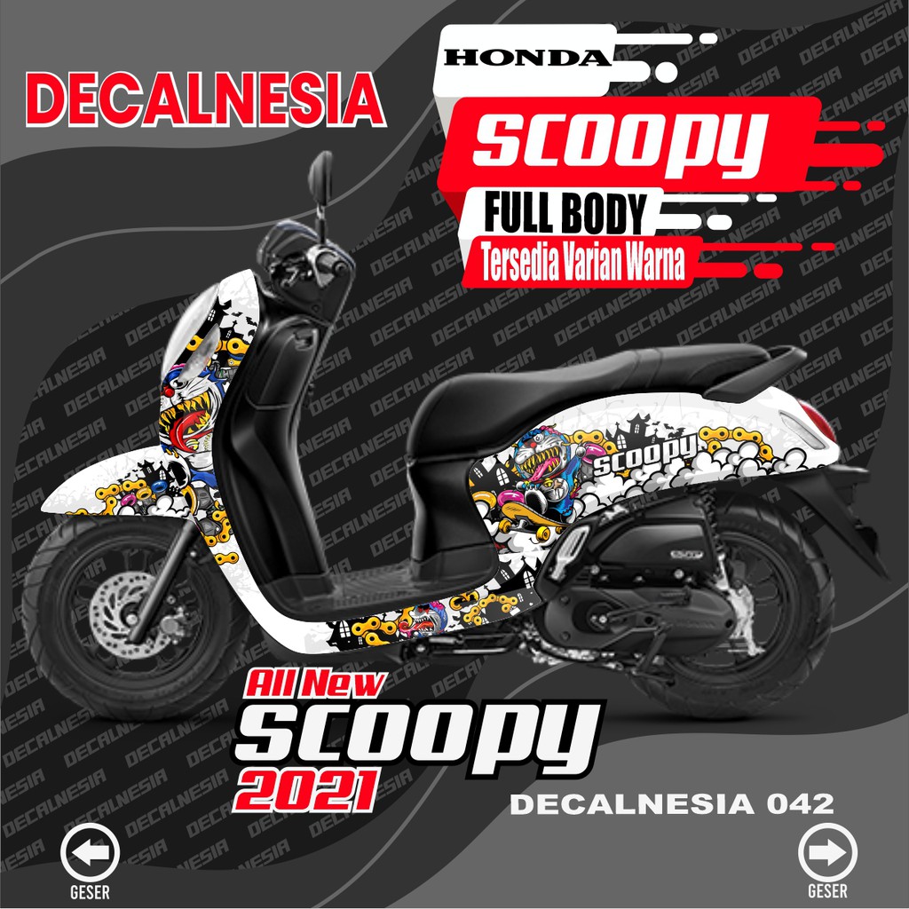 Stiker Full Body Scoopy 2021 - Decal Motor Scoopy All New 2021 - Stiker Scopy 2021 Motif Doraemon