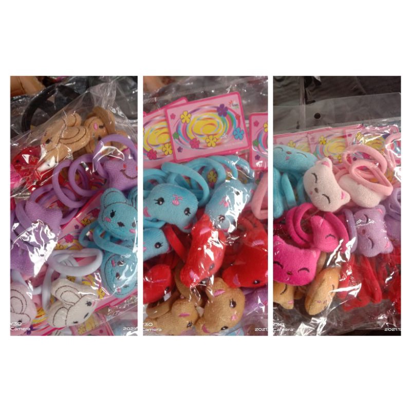 Ikat Rambut Donat Set Boneka 2+1 Per Lusin 36pcs Grosir