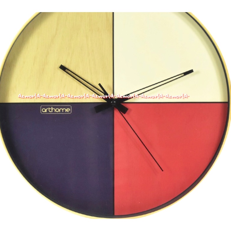 Arthome Wall Clock Multi Color Colorfull 35cm Jam Dinding Bulat Art Home 4warna