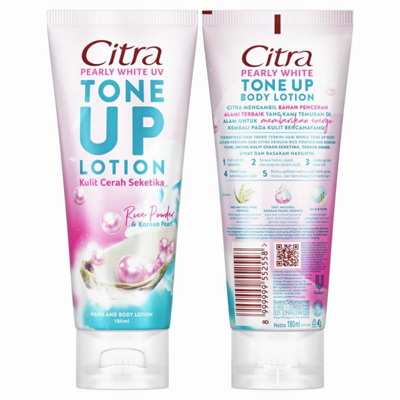 Citra Tone Up Pearly White Glow UV Body Lotion - 180ML TERMURAH