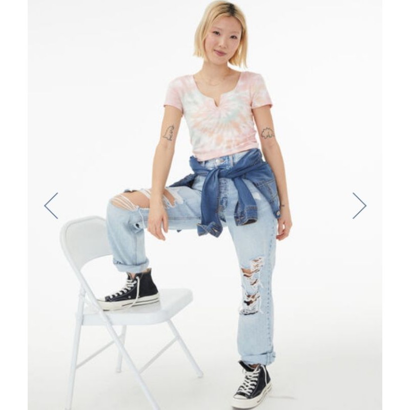 Kaos wanita Crop tie Dye Aeropostale** Baby tee Soft