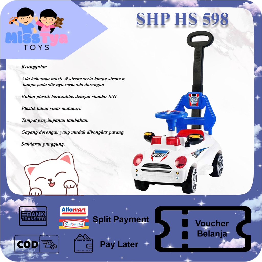 MOBIL POLISI DORONG ANAK - MAINAN MOBIL DORONG POLISI ANAK SHP HS 598