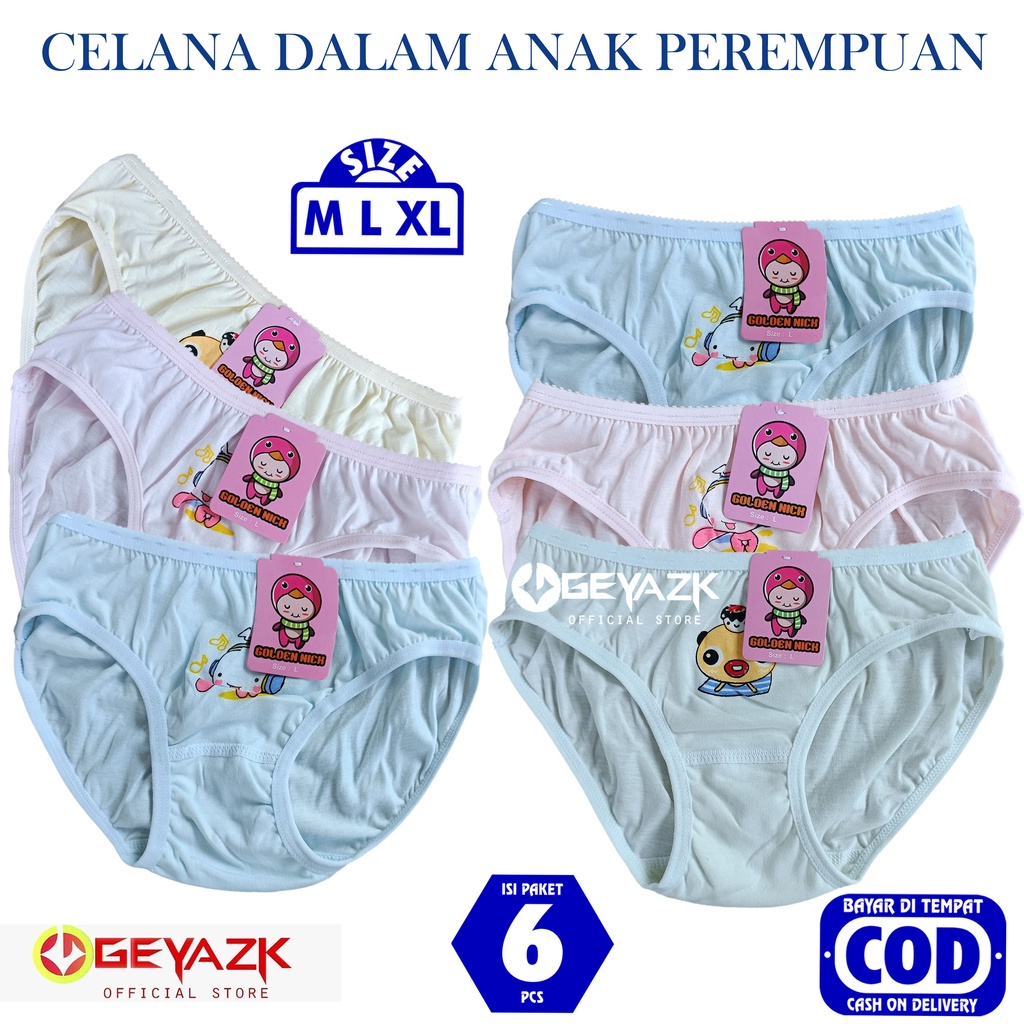 6 Pcs Celana Dalam Anak Perempuan Cd Pakaian Dalam Real Pict