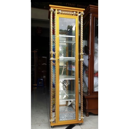 Bupet pajangan ,Bupet sudut,lemari kaca pintu1