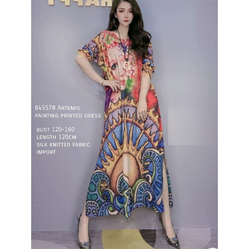 MDLV ~ 84557 ARTEMIS PAINTING PRINTED DRESS / LONG DRESS / GAMIS IMPORT / FASHION MUSLIM IMPORT