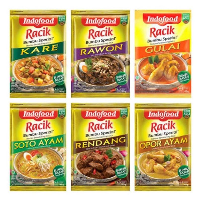 

(BERKAH) INDOFOOD bumbu Instant / Bumbu Racik / Bumbu Siap Saji Soto Ayam Kare Gulai Rendang Opor Rawon