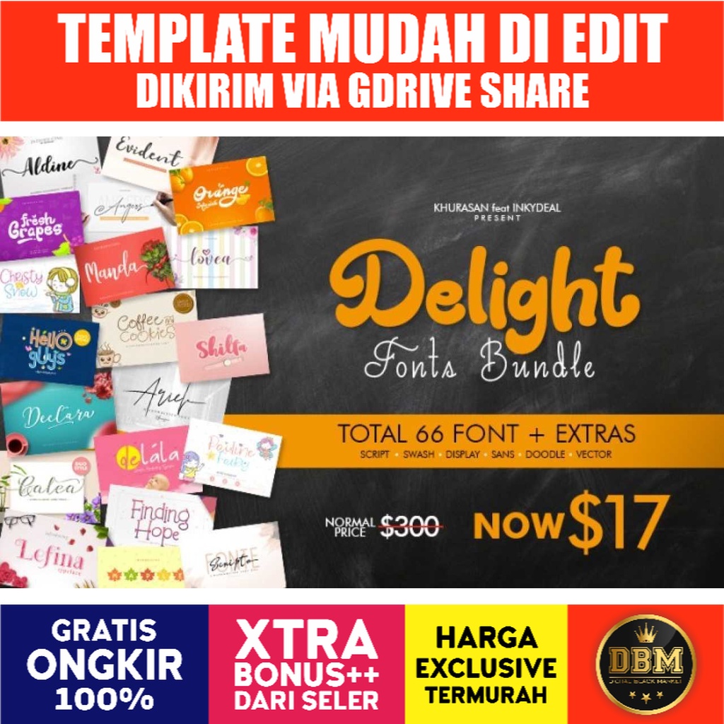 InkyDeals The Delight Fonts Bundle