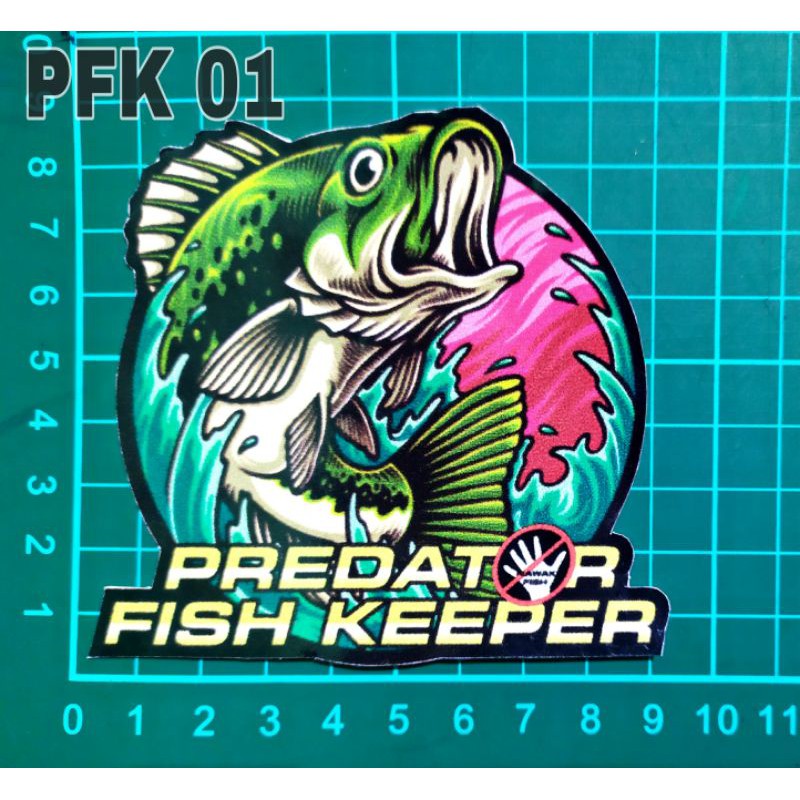 STIKER AQUARIUM UKURAN KECIL IKAN PREDATOR ANTI AIR 10-12cm