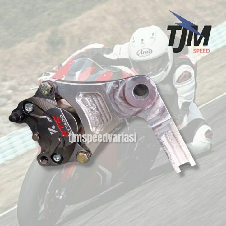 Kaliper KTC Kytaco 2 Piston KN-V2 Grey + Breket Kaliper Belakang R15 V3 Race Pro