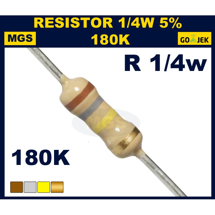 Resistor 1/4w 180K 5% 1000PCS