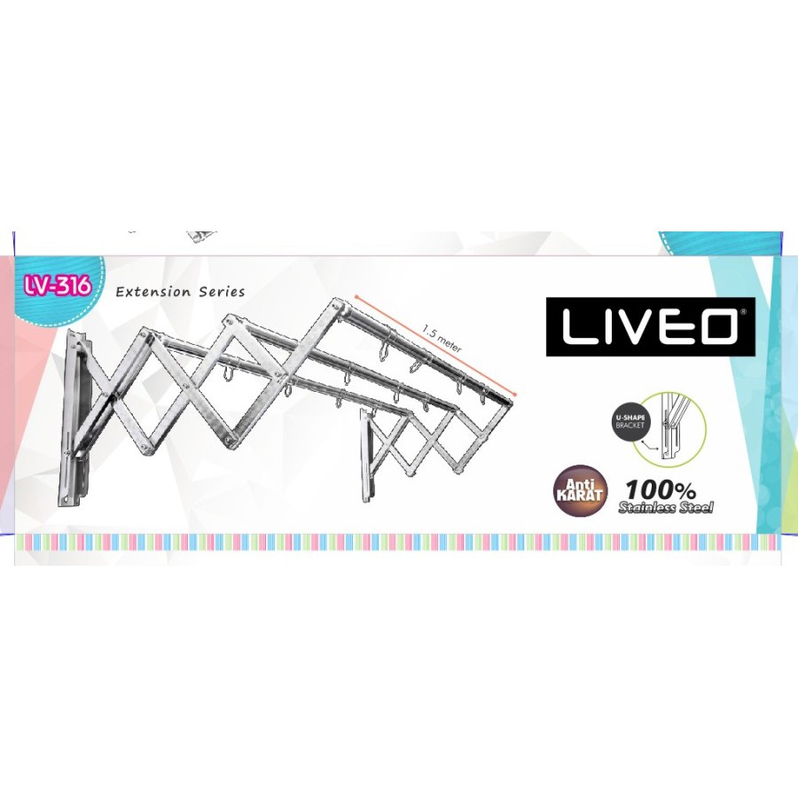 Jemuran Dinding / Jemuran Baju / Jemuran Stainless Steel / Jemuran Lipat / Jemuran Gantung / Liveo L