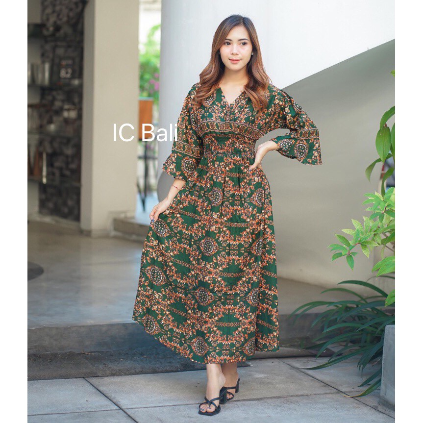 DRESS MOZA LENGAN TEROMPET MLT005/ DRESS BALI/ OLEHOLEH BALI