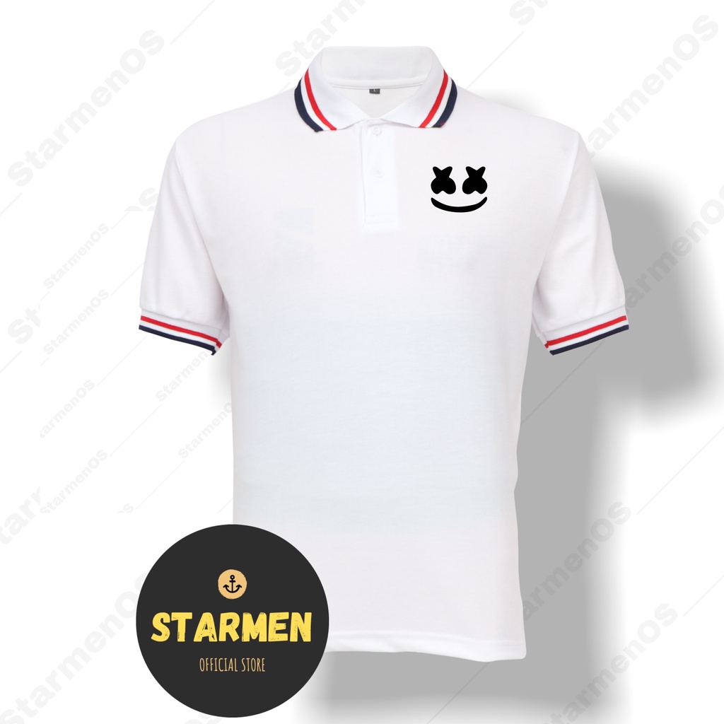 Kaos Polo Shirt Pria Kerah Logo SMILE MELLO