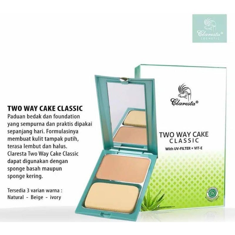 CLARESTA Bedak Two Way Cake /Reffil Bedak TWC ~ Original 100%