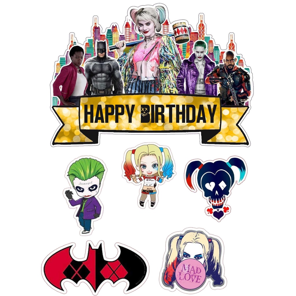 

TOPPER CAKE CUSTOM TOPPER ULANG TAHUN / HIASAN KUE SUICIDESQUAD