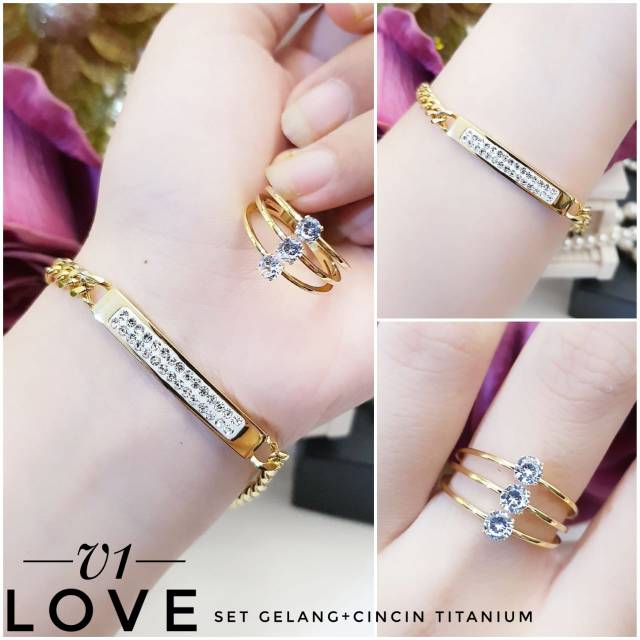 Titanium set perhiasan 0418j