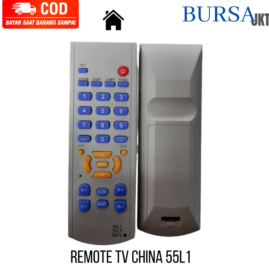 REMOTE TV CHINA TABUNG PENGGANTI MESIN TV WARNA PUTIH 55L1