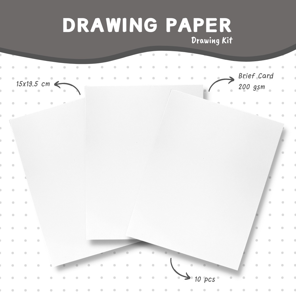 

(10 pcs) Drawing Paper : Drawing Kit - by Aera Art Studio | Kertas Gambar - Brief Card 200 gram - Sketch Paper - Kertas Manila - Karton Manila Putih - Kertas Mewarnai