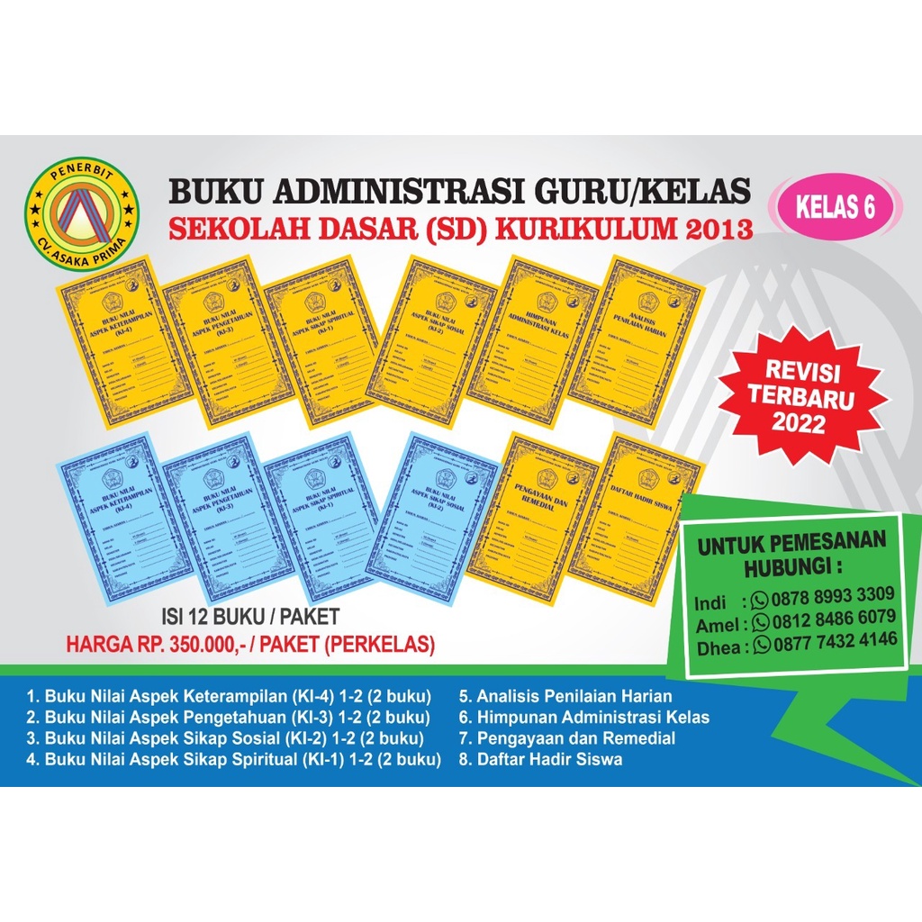BUKU ADMINISTRASI GURU KELAS 6 SD
