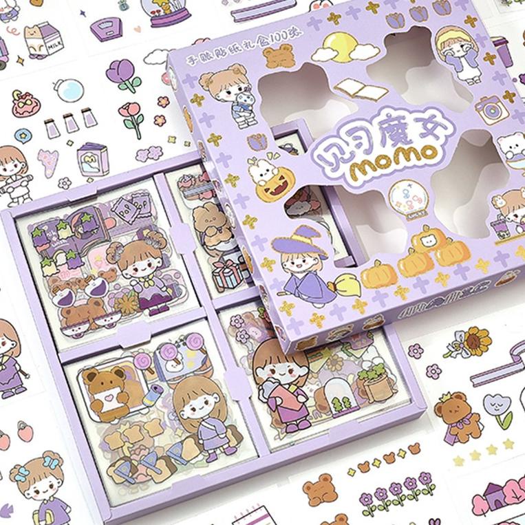 

100 Lembar Stiker Motif Kartun Korea Lucu Anti Air Dekorasi Handbook Scrapbook DIY ㊯