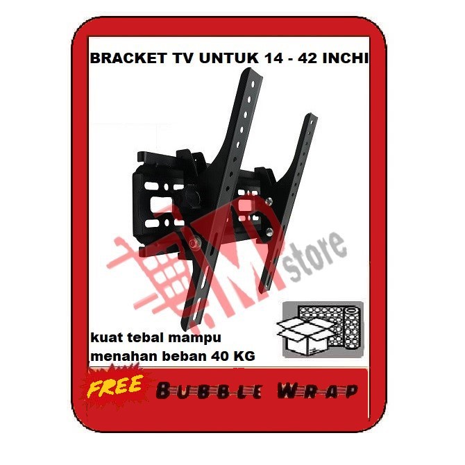 [BISA COD] Bracket Breket braket besar jumbo untuk ukuran tv 24 28 29 32 39 40 55 inc tebal kuat mud