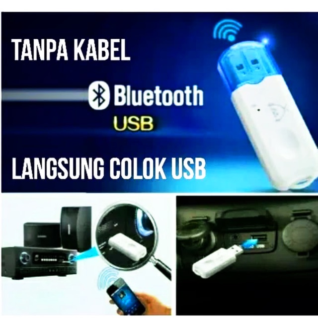 Dongle USB Bluetooth Receiver Audio Music tanpa Kabel AUX