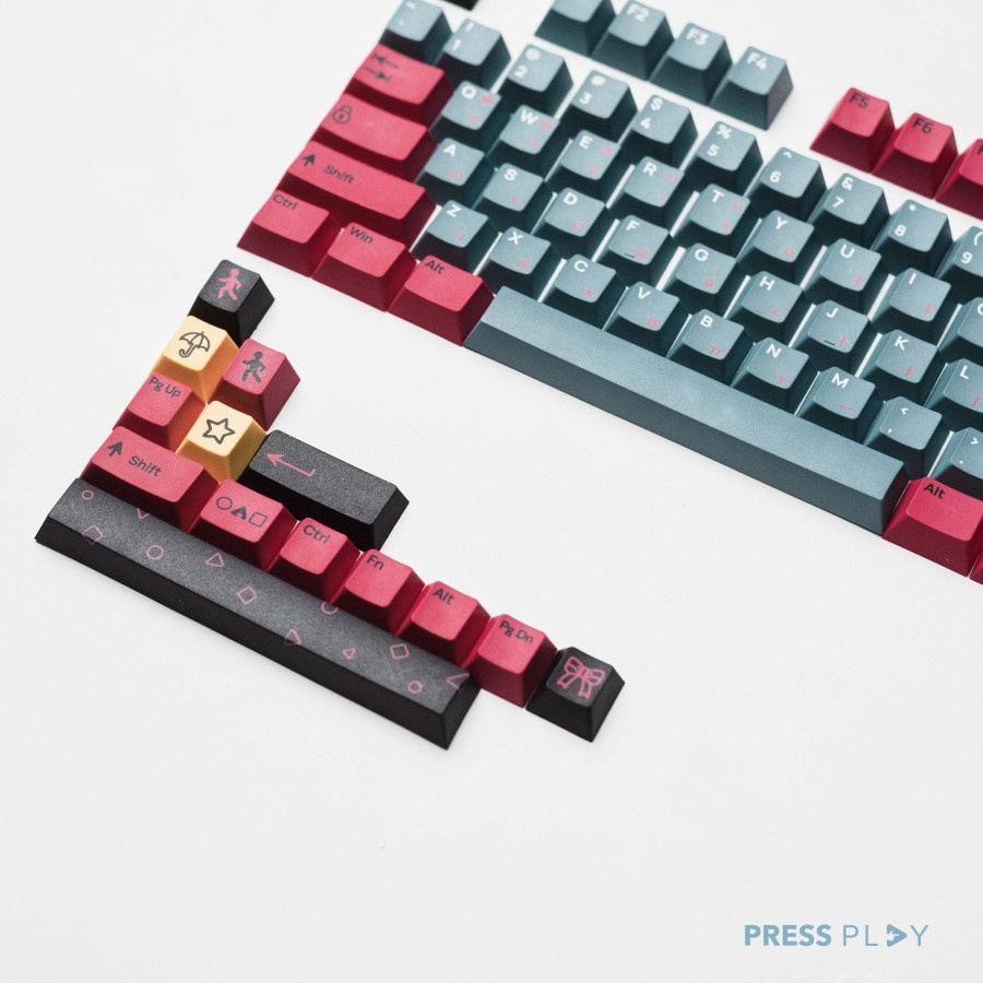 Press Play Hangeul Game Korean Root PBT Keycaps 118 Set Cherry Profile