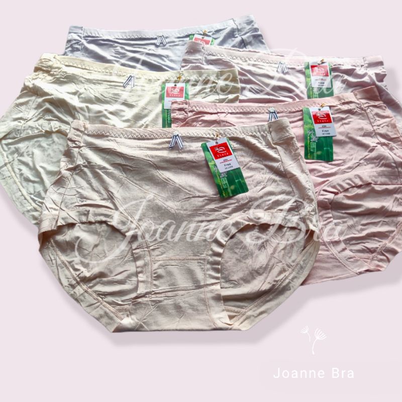 Elena Celana Dalam Wanita Highwaist Katun Bambu Lembut Fit bb 80kg E 9389 - CD Wanita Pasak Tinggi K