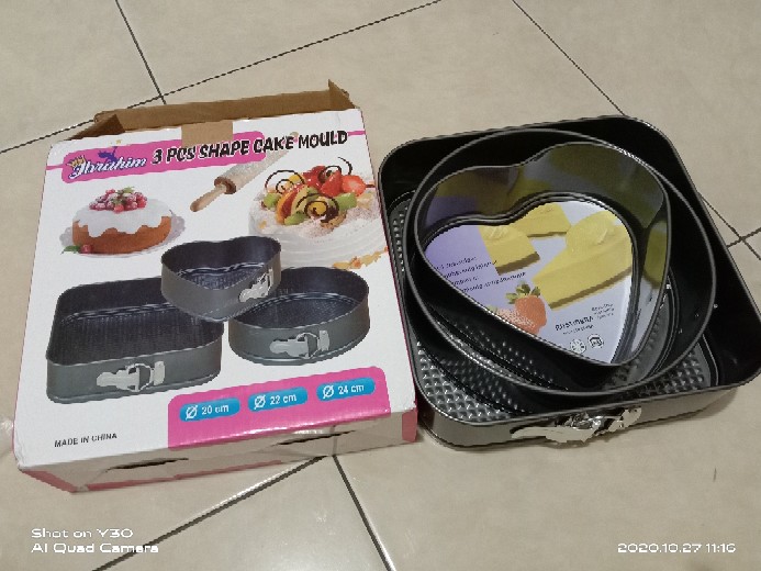 [berat 1kg] Set Loyang Bolu Bongkar Pasang / 3 Pcs Shape Cake Mould Anti Lengket / Springfoam Pan
