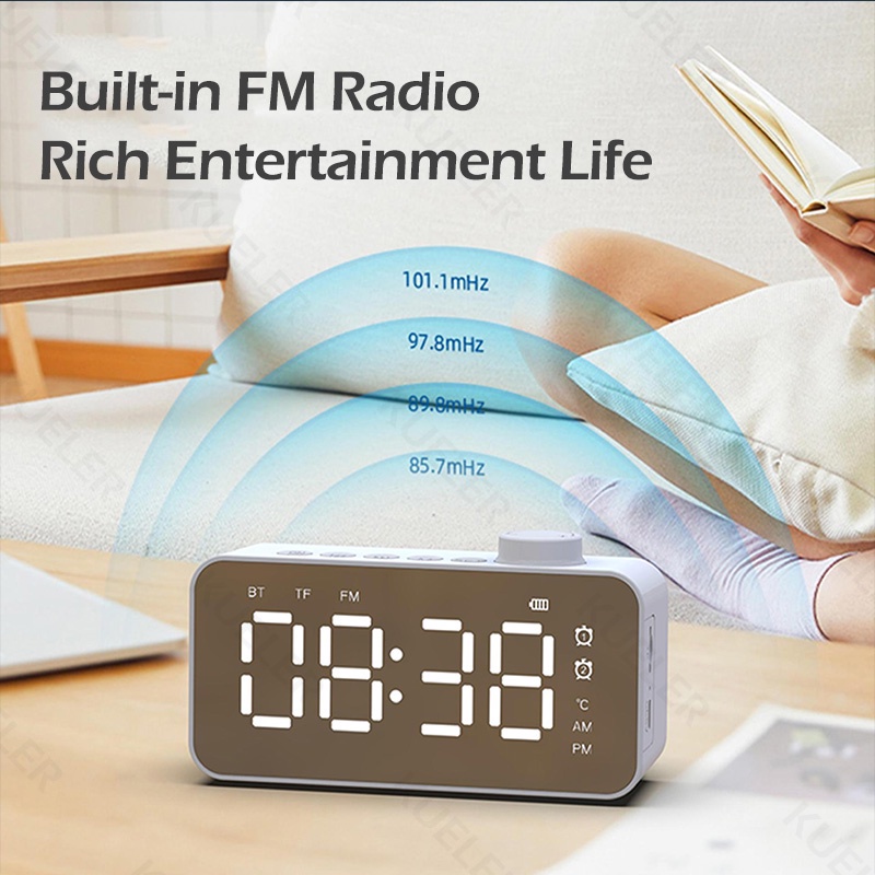 Z6 Speaker Bluetooth Portable LED Display Alarm FM Radio Stereo Bass with Mic Wireless Musik Box  Bluetooth Jam Mini Speker