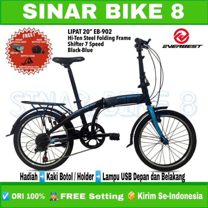 Sepeda Lipat EVERBEST EB-902 Ukuran 16 dan 20 Inch Boncengan 7 Speed